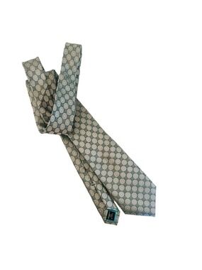 Ted Baker Silk Foulard Necktie in aqua and gray